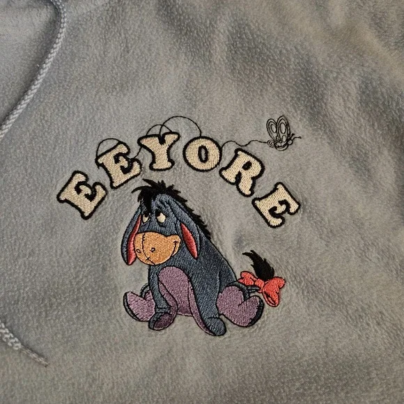 Disney Eeyore‎ Women's 2X Zip Hoodie Sweatshirt Light Blue Fleece Plus Size - Picture 2 of 8